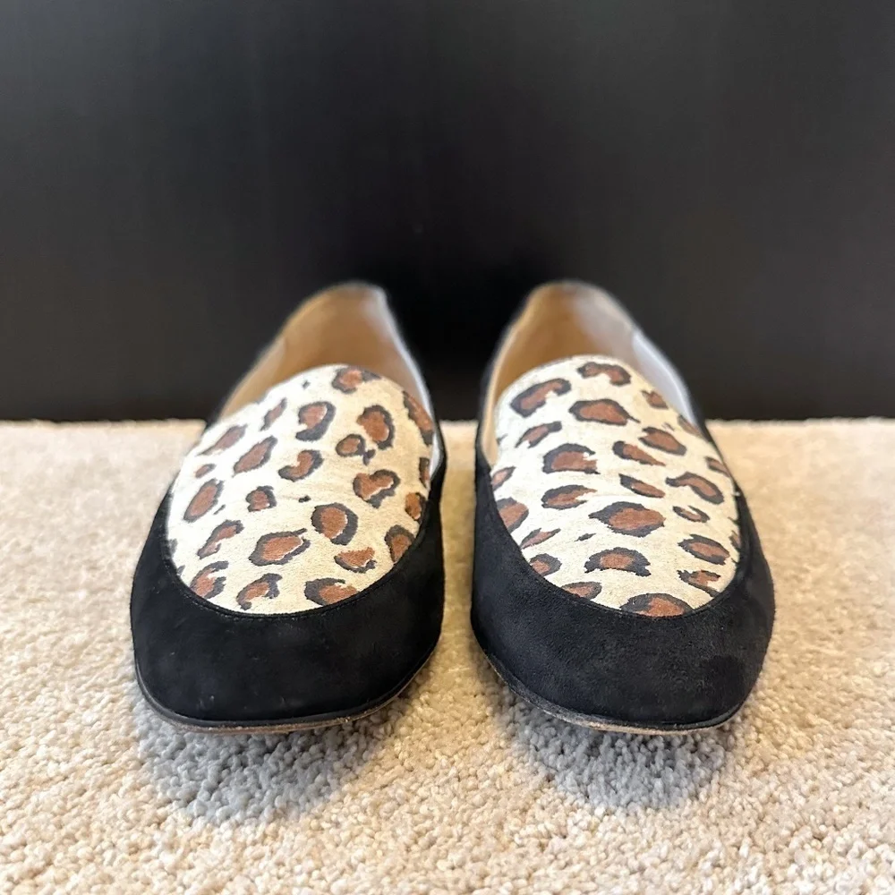 St. John Leopard Suede Loafers